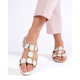 Elegantne bijele ravne sandale bijela 1