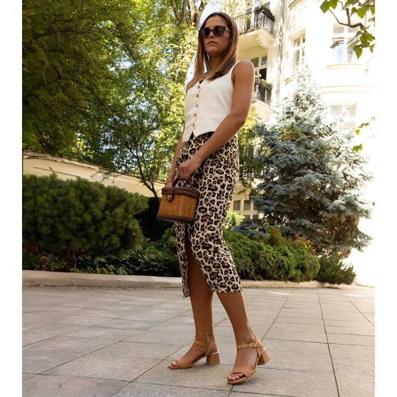 Smeđe sandale na visoku petu Madea smeđa 2