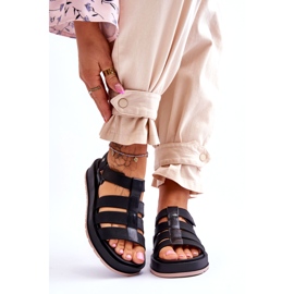 Ženske veganske sandale na čičak ZAXY JJ285017 crna 1