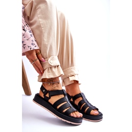 Ženske veganske sandale na čičak ZAXY JJ285017 crna 4