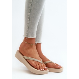 Ženske japanke sa svjetlucavim remenom 83386 Ipanema Mesh Chic Plat Fem Bež 1