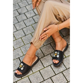 Ženske japanke s ukrasima S.Barski KV27-031 crne crna 2