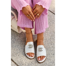 Elegantne ženske svjetlucave japanke s ukrasom S.Barski KV27-050 Srebrna srebro 1