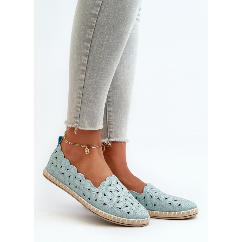 Ženske plave balerinke s cvjetnim motivom Vennice plava 1