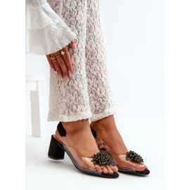 Ženske sandale na visoku petu s prozirnim gornjištem, crna Aleola crno 1