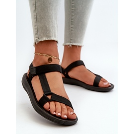 Ženske sportske sandale s čičkom, crni Vilari crno 2