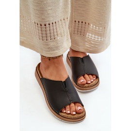 Udobne ženske japanke od eko kože Inblu GS0003I1 crne crna 2