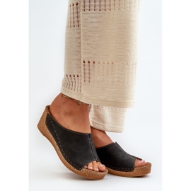 Udobne ženske japanke na wedge Inblu NG000002 crne crno 2