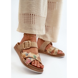 Udobne ženske japanke s cvjetnom kopčom Inblu GS000051 Smeđe smeđa 2