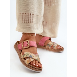 Udobne ženske japanke s cvjetnom kopčom Inblu GS000051 Pink ružičasta 2