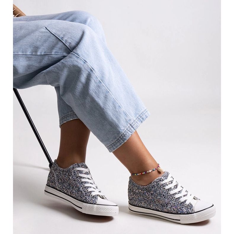 Crne sjajne Jadwa visoke tenisice crna 1