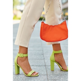 Neonsko zelene Georgina sandale na visoku petu zelena 1