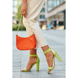 Neonsko zelene Georgina sandale na visoku petu zelena 2