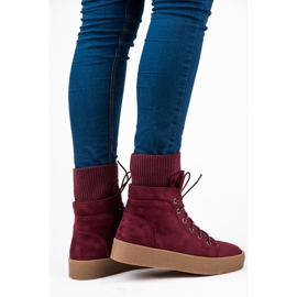 Ideal Shoes Maroon Creepers čizme crvena 2