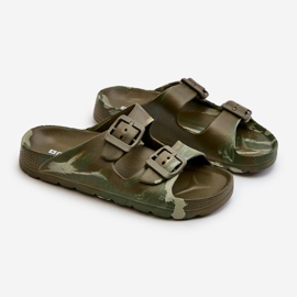 Lagane dječačke japanke od pjene s kopčama, tamnozelene, Adirnaca zelena 1