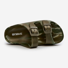 Lagane dječačke japanke od pjene s kopčama, tamnozelene, Adirnaca zelena 2