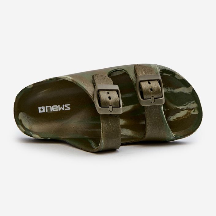 Lagane dječačke japanke od pjene s kopčama, tamnozelene, Adirnaca zelena 2