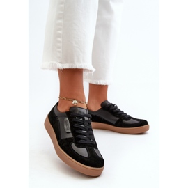 Ženske kožne tenisice crne Vinceza 7333 crna 2