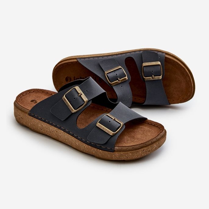 Lagane udobne muške japanke s kopčama Inblu MT000016 tamnoplava 2