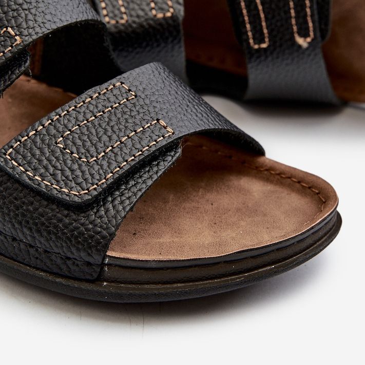 Udobne muške japanke s čičak trakama Inblu GV00002I crne crno 2