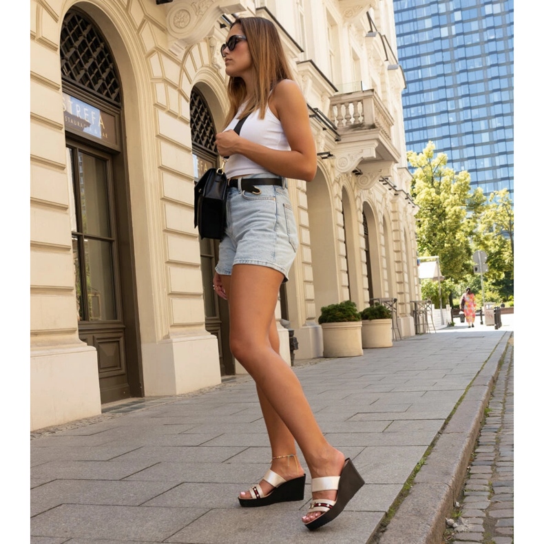 Zlatne metalik Raja mule na klin zlatni 2