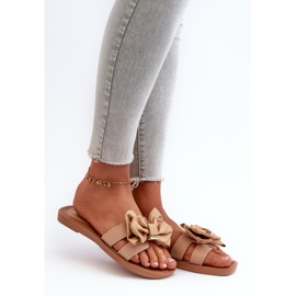 Ženske japanke s mašnom Camel Rivarina smeđa 1