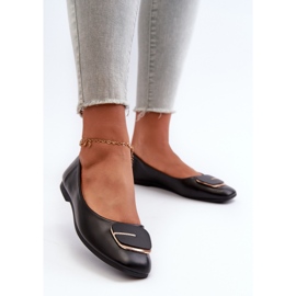 Ženske balerinke od eko kože s ukrasom crne edoslli crno 2