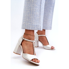 Vinceza Srebrne sandale na visoku petu s kubnim cirkonima srebro 1