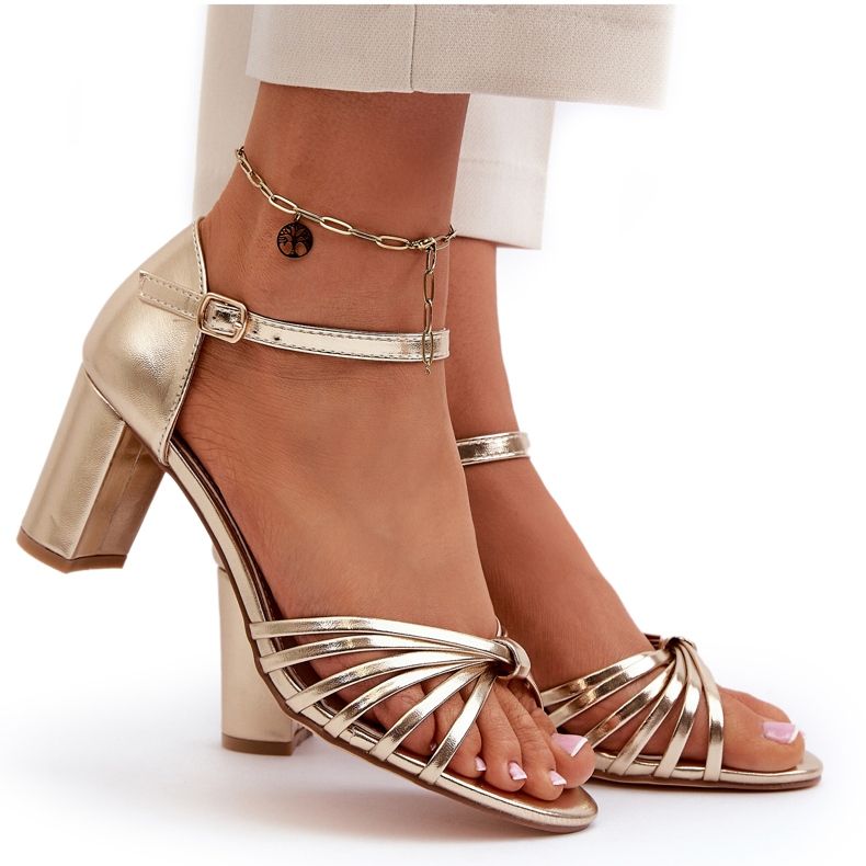 Evento Ženske zlatne Pyrrette sandale na visoku petu zlatni 4