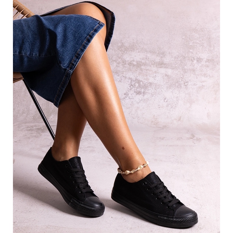 Crne sjajne Rashidah tenisice crna 1