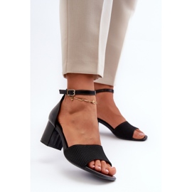 Ženske sandale na visoku petu crne Desvie crno 2