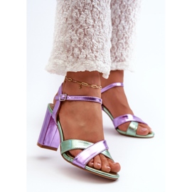 Sandale na visoku petu od eko kože, ljubičasta Abilica 2