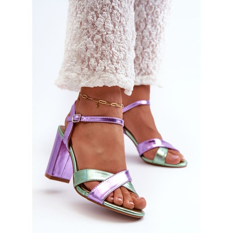 Sandale na visoku petu od eko kože, ljubičasta Abilica 2