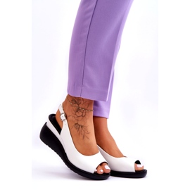 Ženske sandale na klinu Sergio Leone SK853 White bijela 3