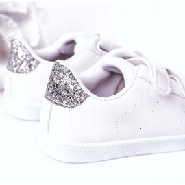 Dječje tenisice na čičak, bijele i srebrne bijela 1