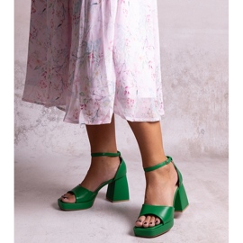 Vesna zelene sandale na visoku petu zelena 1