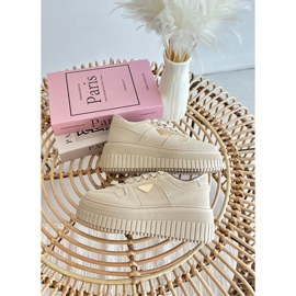 Bež ženske tenisice Chrisstin od eko kože na masivnoj platformi 1