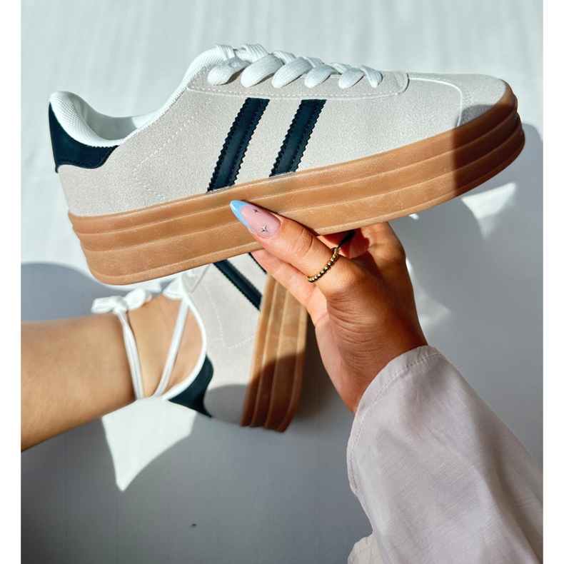 Ženske tenisice s platformom bež i crne boje Egelia 2