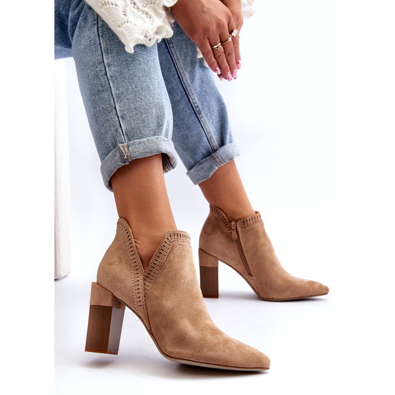 Bella Paris Bež gležnjače s otvorenim uzorkom 4