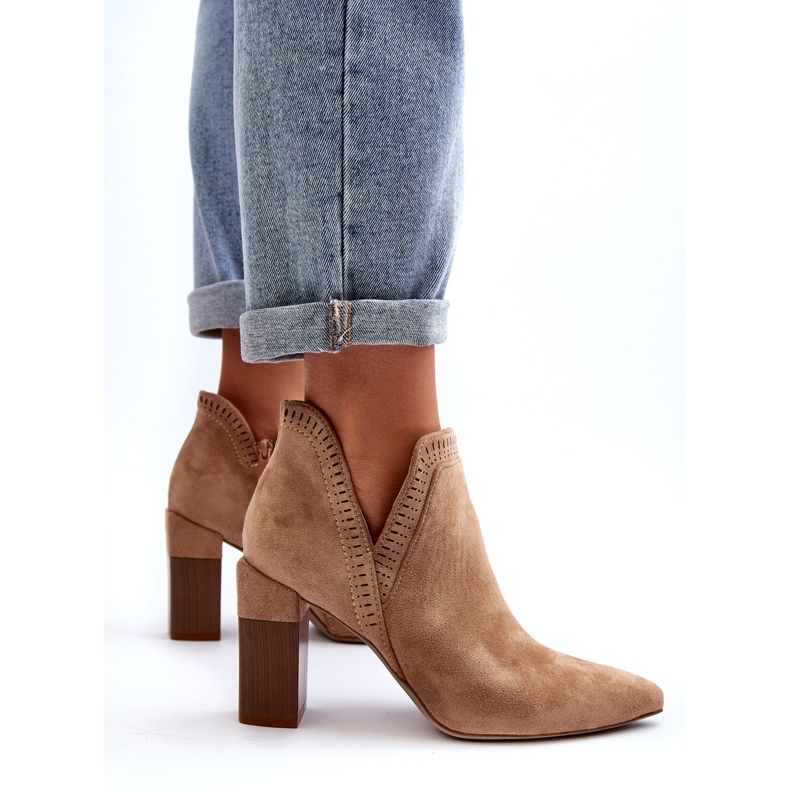 Bella Paris Bež gležnjače s otvorenim uzorkom 3