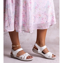 Bijele Nural sandale s platformom bijela 1