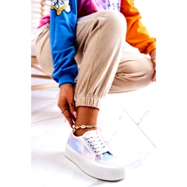 Niske ženske tenisice na plavoj ružičastoj platformi raznobojna 2