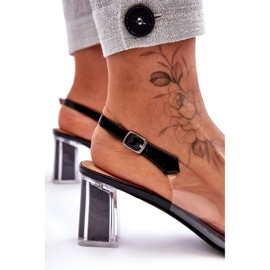 Prozirne sandale na visoku petu s ukrasima S.Barski MR1037-43 crna 3