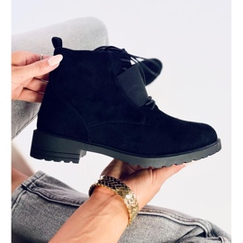 Čizme na vezanje Anja Black crna 1