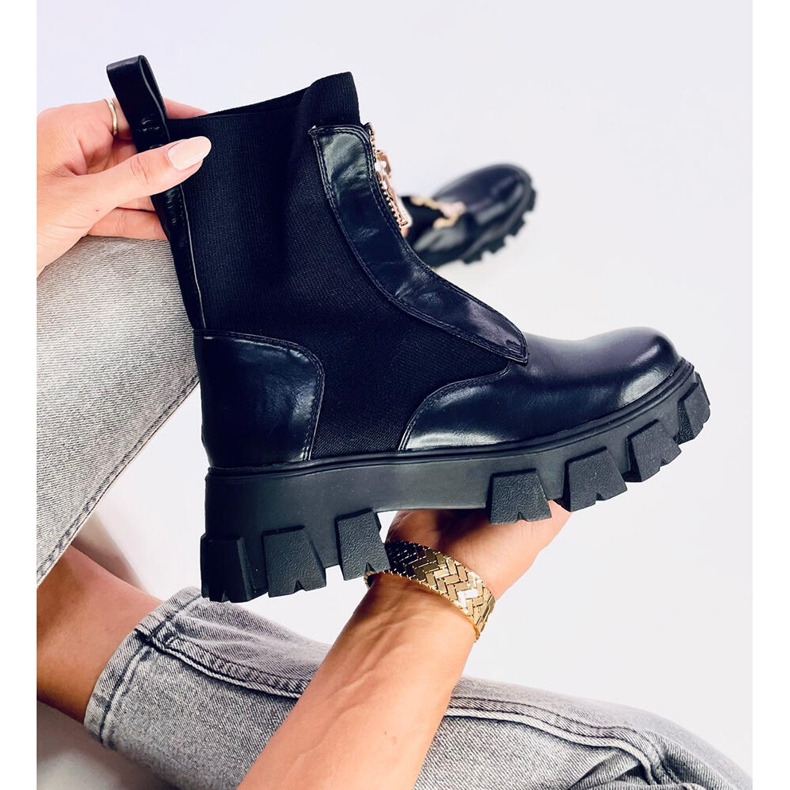 Čizme s gornjim dijelom čarapa Ragna Black crna 1