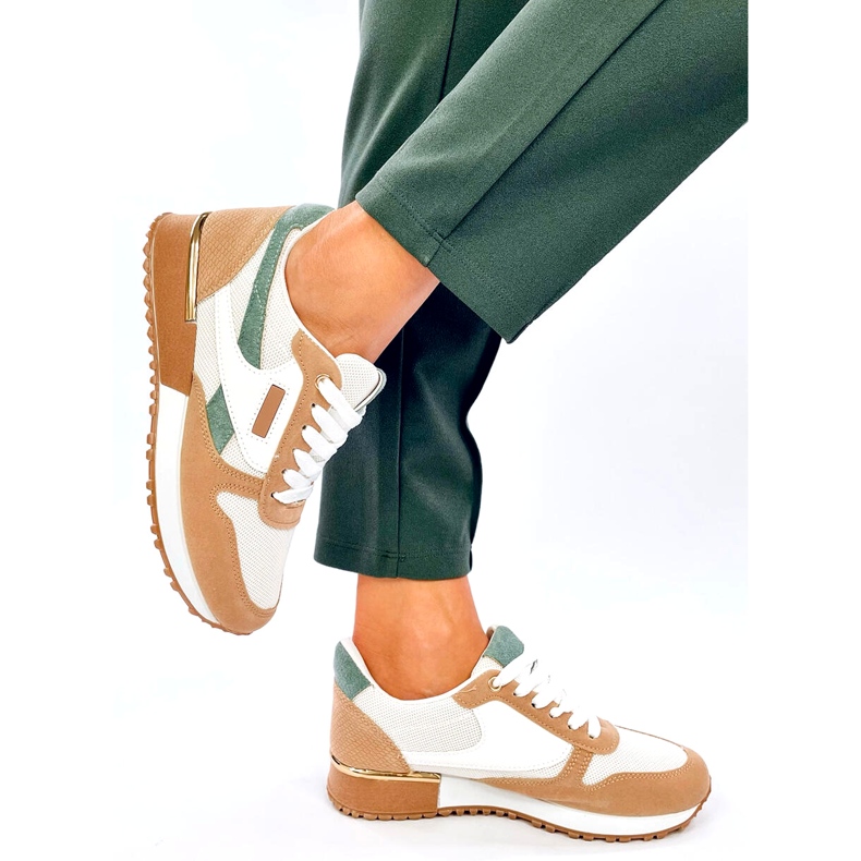 Ženske sportske tenisice bijele i bež boje bijela 4