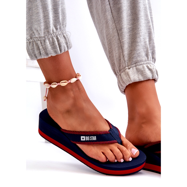 Ženske japanke na Wedge Big Star NN274A725 tamnoplave plava 5