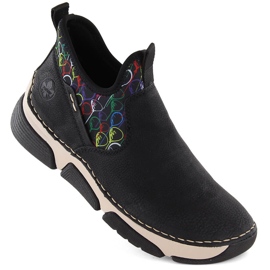 Udobne ženske crne gležnjače Rieker 45957-00 crno 1