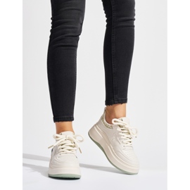 Ženske crne tenisice sa debelim đonom bež 2