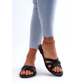 Evento Ženske ekološke papuče s ravnim petom crna 3